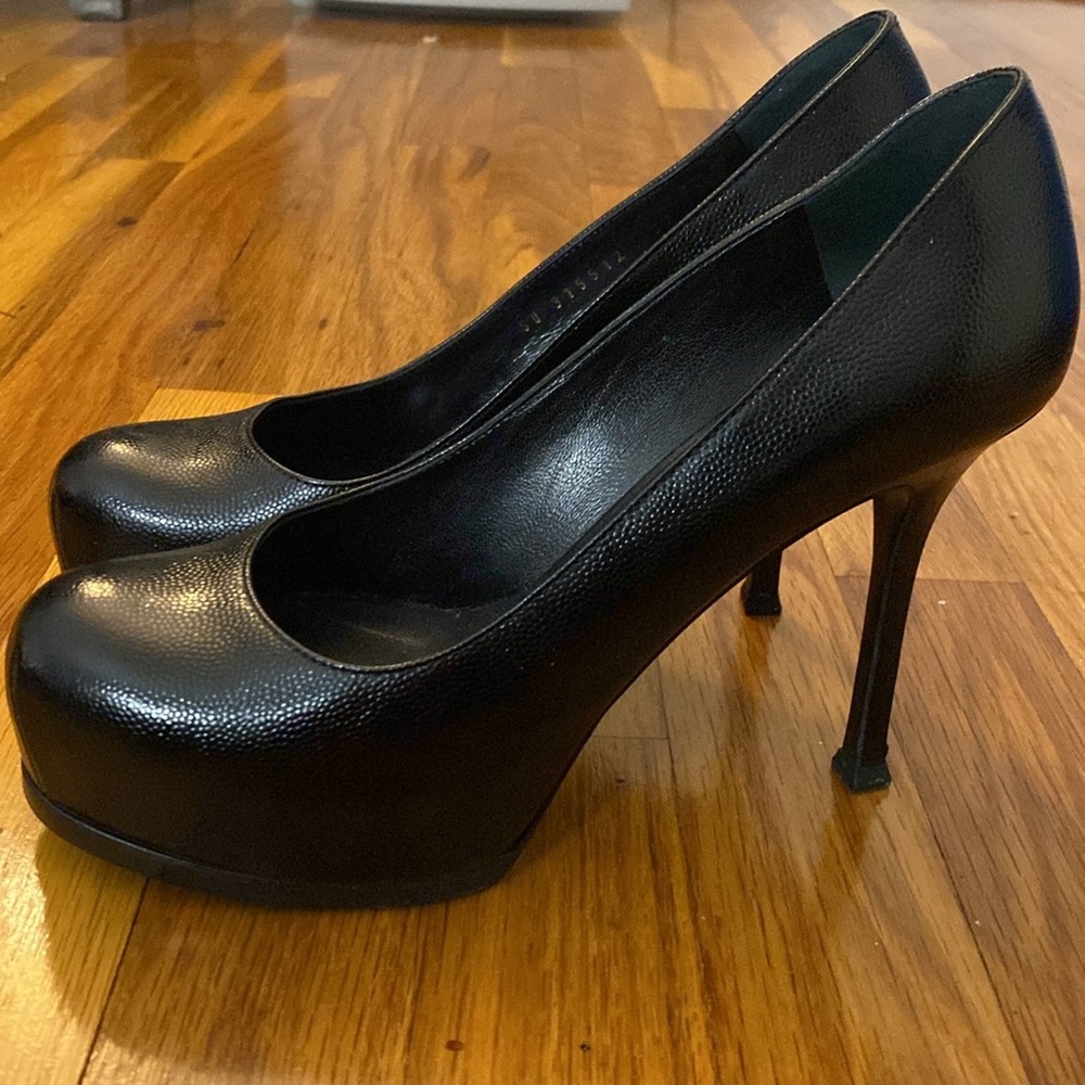 Yves Saint Laurent Women’s Black Heels Size 37 - Picture 4 of 7